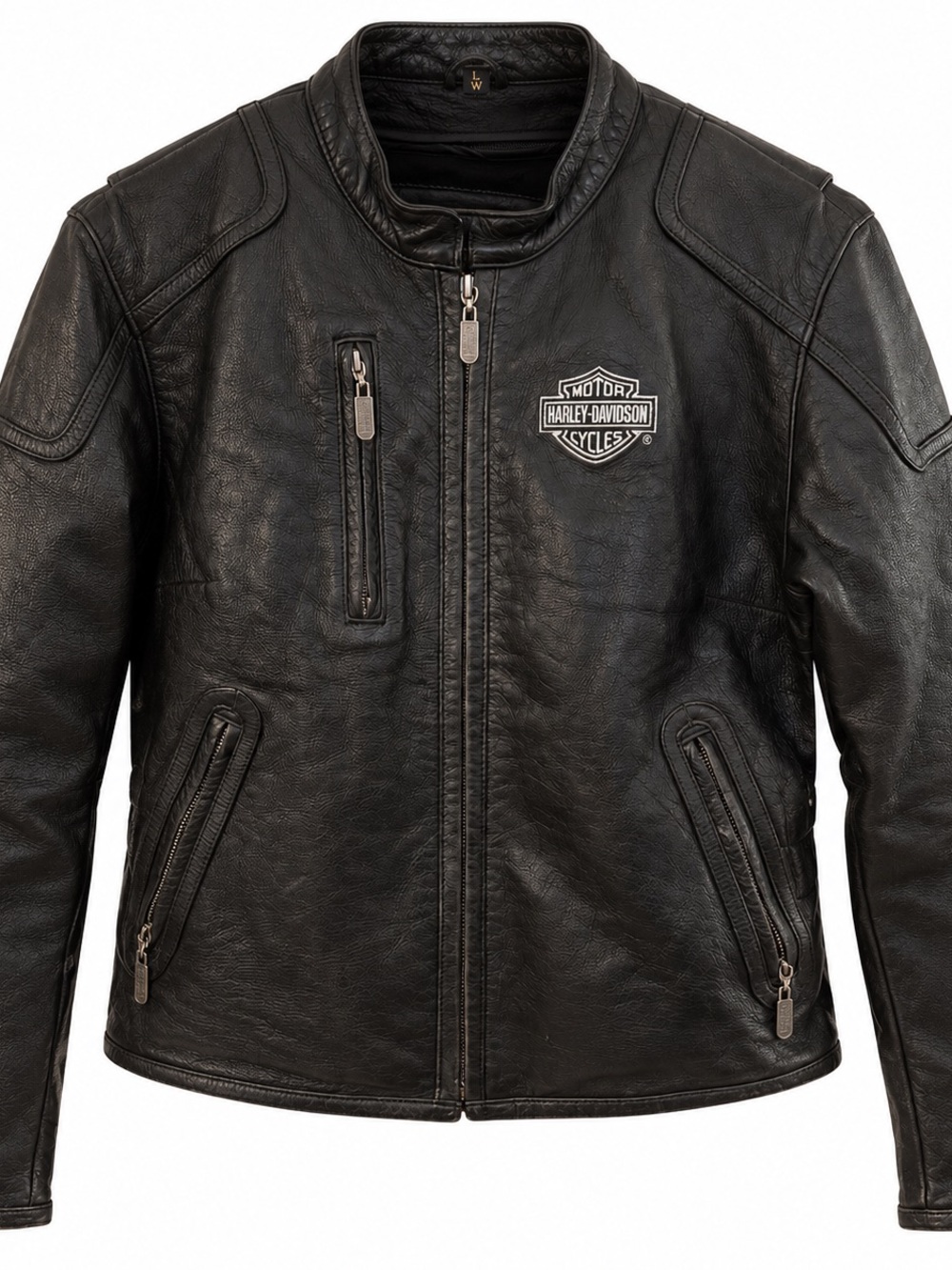 Harley-Davidson Women’s Black Moto Jacket Large L Embroidered Logo
